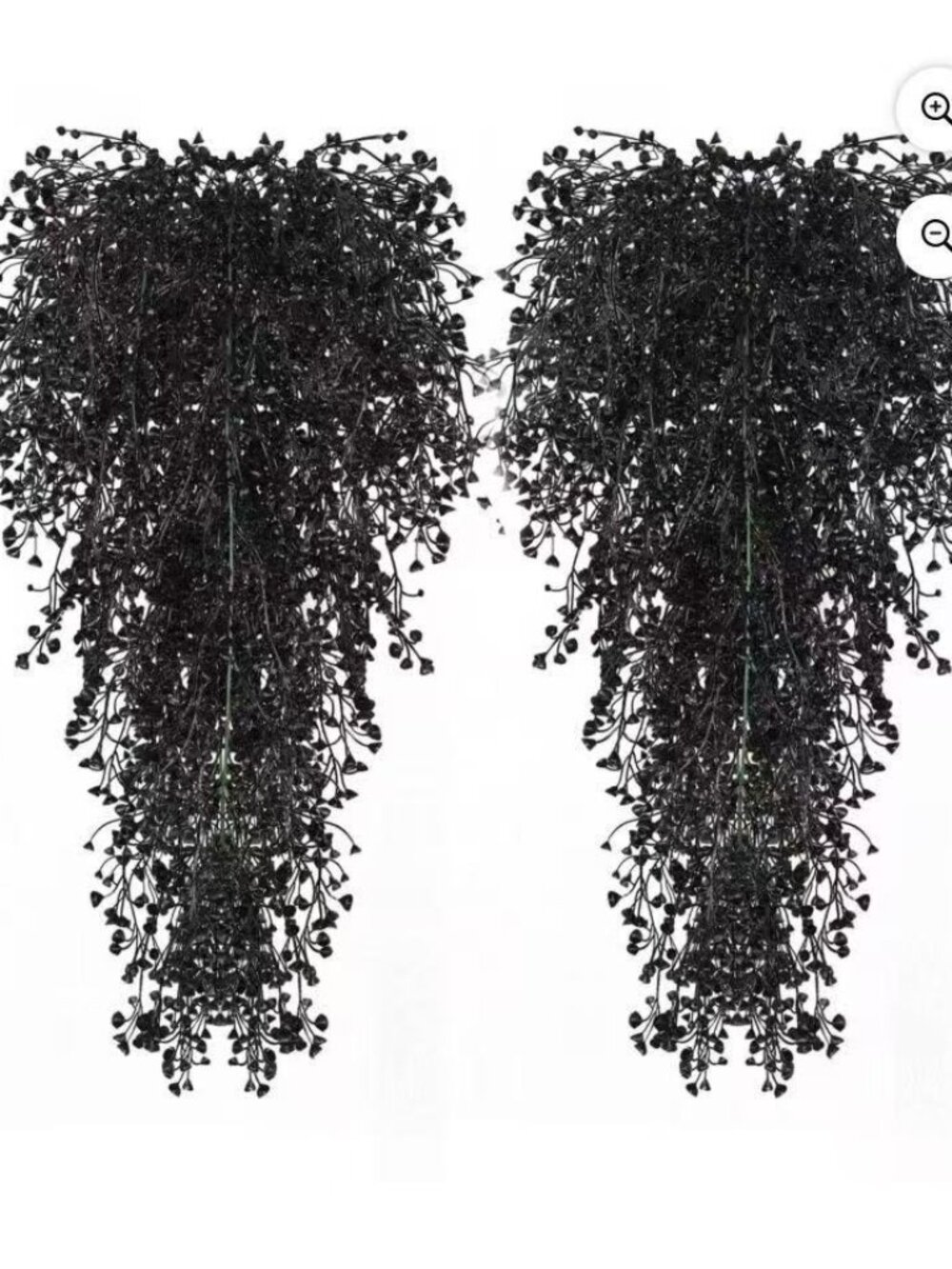 4PCS Decorative Flowers Vine Hanging Artificial Plants -Black